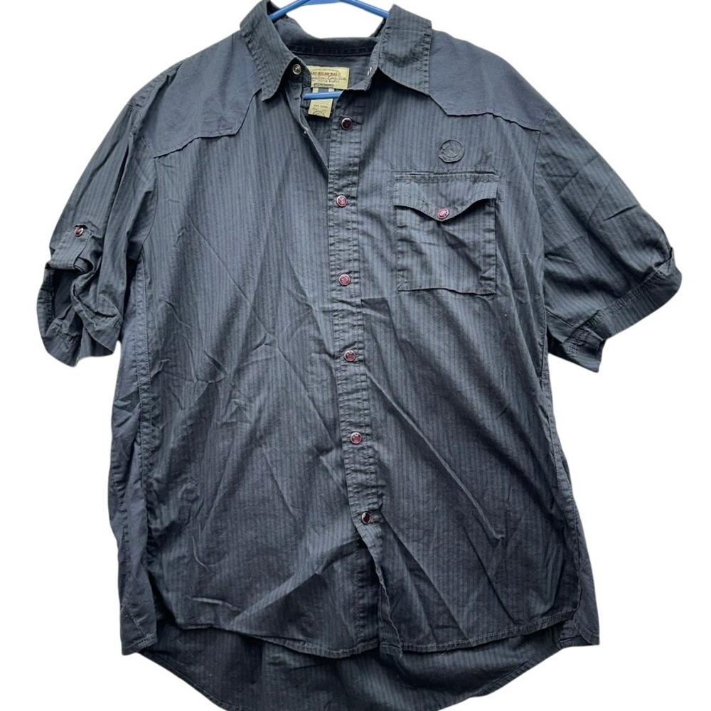 American Rag mens grey button up tshirt